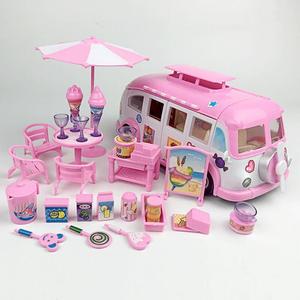 玩具儿童车过家家小猪礼物野餐女孩房车露营巴士套装佩奇雪糕一家
