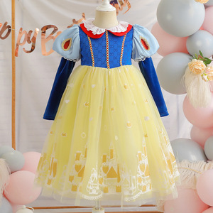 万圣节儿童服装白雪公主裙女童迪士尼裙子冰雪奇缘艾莎连衣裙新款