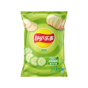 乐事（Lay's）薯片 休闲零食 膨化食品 黄瓜味 75克