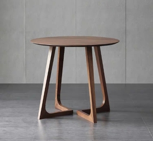 北欧实木圆桌 日式橡木时尚简约现代餐桌椅组合 洽谈咖啡圆桌子