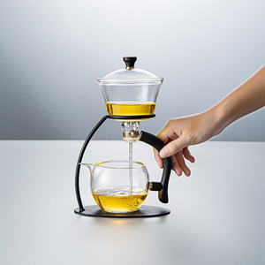 创意玻璃自动茶具套装懒人泡茶器高档家用磁吸茶水分离茶壶茶杯