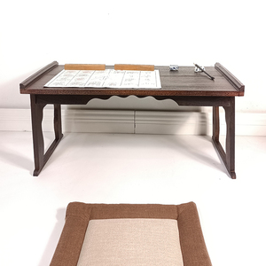 复古实木新中式禅意书画桌日式侘寂风书桌家用儿童学习折叠书法桌