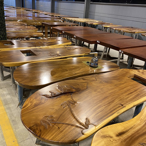 南美胡桃木实木大板茶桌干泡桌茶台原木书桌简约办公餐桌2米清仓