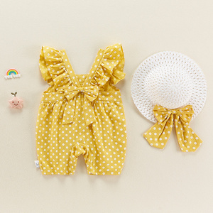十个月宝宝夏装新生女宝宝田园风吊带连体衣婴儿百天夏季纯棉衣服