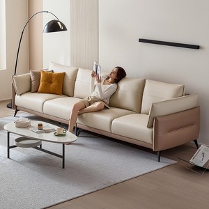 林氏木业小户型客厅科技布沙发现代简约新直排家具林氏家居BS103