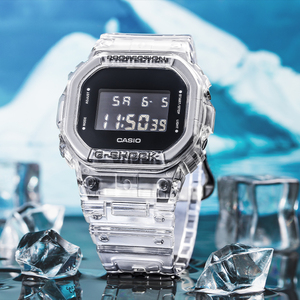 卡西欧小方块冰韧二代透明男女运动复古手表DW-5600SK-1 SKE-7