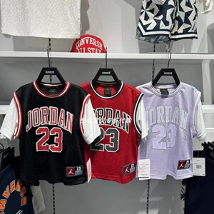 耐克JORDAN正品24年夏款男女童短袖AJ飞人运动假两件T恤JD2422054