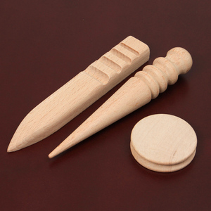 DIY手工皮具打磨棒天然榉木修边 磨边整形圆木棒 超耐皮革工具