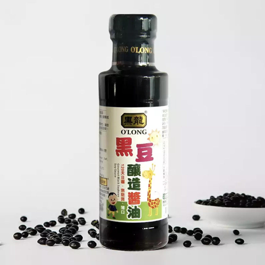 黑龙黑豆酱油160ml无麸质无糖儿童调味生抽台湾原装古法酿造