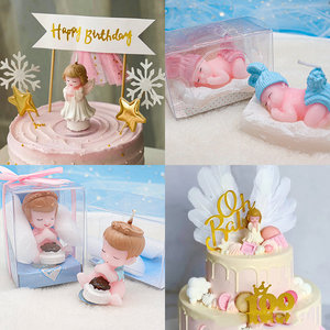 儿童派对用品生日蜡烛创意无烟天使蜡烛蛋糕装饰摆件插件宝宝周岁