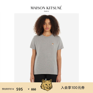 【经典款】Maison Kitsune女款 春夏经典狐狸头刺绣圆领短袖T恤衫