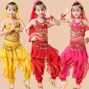 六一儿童节印度舞演出服跳舞专用衣服小孩幼儿园肚皮舞裤子套装