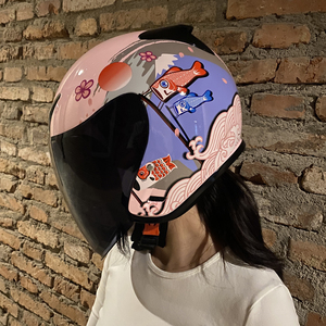 艾狮头盔男女士电动车摩托车电瓶车安全帽夏季半盔四季通用安全盔