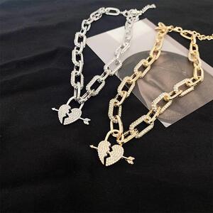 金小kim欧美金色珍珠女式韩版蛇骨链独立包装几何型鋼项链毛衣链