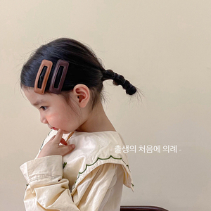韩版春皮质儿童发夹简约纯色大号碎发卡bb夹女童发饰女孩侧边对夹
