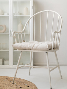 法式ins风北欧铁艺做旧餐椅轻奢网红扶手椅单人靠背椅子咖啡椅