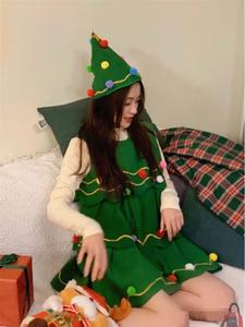圣诞节服装cosplay圣诞树装扮衣服饰儿童成人卡通可爱表演出服亲