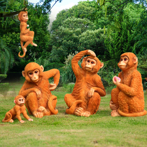 户外花园庭院猴子摆件树脂工艺品园林景观假山仿真金丝猴动物雕塑
