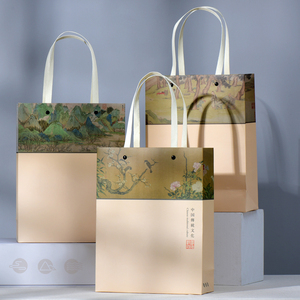 中国风礼品袋纸袋定制茶叶高档手提袋烘焙礼品袋打包袋定做印logo