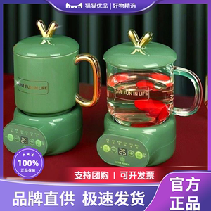 小南瓜办公室养生壶陶瓷养生杯电热炖杯家用多功能迷你玻璃煮茶器