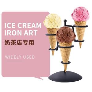 多层冰淇淋架子蛋筒架展示架雪糕展架脆皮甜筒支架铁艺冰淇淋架