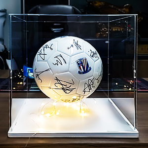 透明亚克力篮球球星展示盒玻璃足排球签名珍贵收藏防尘罩送球托
