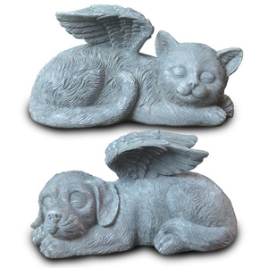 跨境新品卡通天使狗猫咪雕像树脂品摆件宠物纪念墓碑动物雕塑