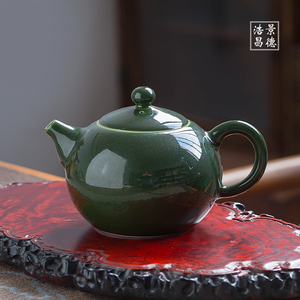 景德镇手工金沙釉功夫单茶壶茶杯家用纯色三才带盖品茗泡茶壶茶具