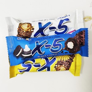 韩国进口 三进x5花生夹心巧克力棒 代可可脂 香蕉味黑 36g