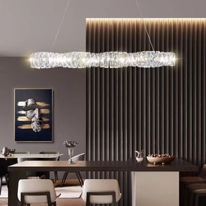 餐厅轻奢水晶吊灯长条形吧台创意设计师款现代简约高端北欧网红灯
