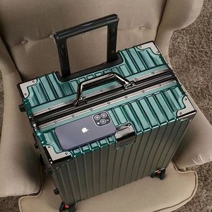 品牌时尚旅行箱男女行李箱全镁铝合金大容量万向轮拉杆箱密码箱子