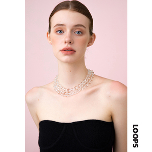 Loops shop透明白水晶长链女 轻奢高级感多用法气质叠戴项链腰链