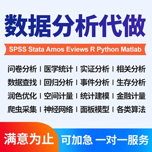 spss数据分析服务stata实证python统计处理amos问卷meta医学R代做
