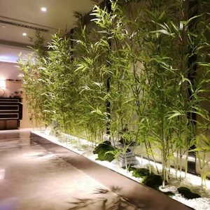 仿真竹子隔断屏风假竹子植物造景盆景细水毛竹绿植客厅酒店装饰