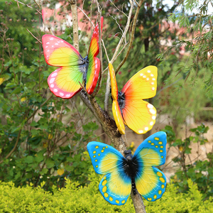 仿真蝴蝶摆件大模型花园落地室外草坪园林景观小品装饰玻璃钢雕塑