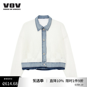 vov短外套夏季新品女士休闲拼接夹克外套61132201016