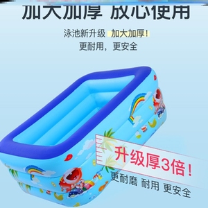 婴幼儿充气游泳池儿童乐园方形加高戏水池家用洗澡桶游戏超大号盆