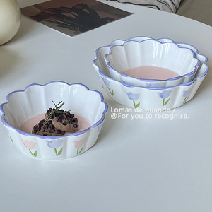 ins酸奶碗空气炸锅专用碗高颜值烤箱碗早餐麦片碗水果甜品沙拉碗