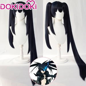 DOKIDOKI 预售 黑岩射手cosplay假发蓝黑色100cm双马尾