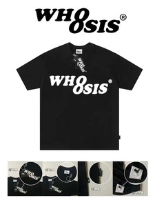 WHOOSIS(不知其名)幻影logo纯棉短袖t恤女ins风街头嘻哈上衣潮流