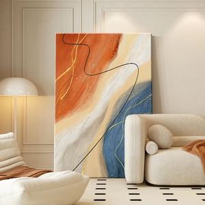 客厅落地画北欧抽象简约油画高档玄关走廊壁画沙发背景墙装饰画