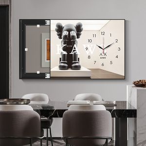 暴力熊电表箱装饰画钟表现代简约高级感免打孔遮挡客厅配电箱挂画