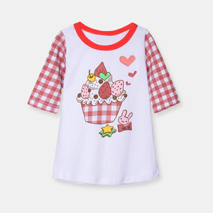 夏季童装宝宝女童衣服韩版儿童短袖T恤五分袖纯棉中长款可爱公主