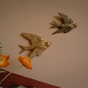 欧式复古墙面挂件飞鸟客厅卧室墙面壁挂轻奢墙上壁饰燕子装饰品