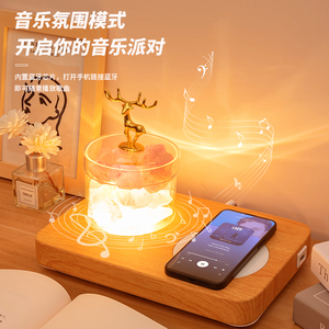 智能家用床头音乐台灯小型蓝牙音箱高音质手机无线充电音响小夜灯