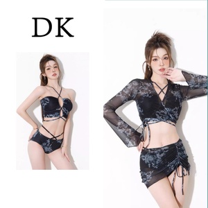 DK泳衣女夏季分体比基尼纯欲性感高级感罩衫保守遮肚显瘦度假泳装