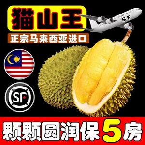 果中之王马来西亚进口猫山王榴莲D197保五房液氮冷冻水果顺丰包邮