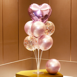 气球装饰场景布置用品桌飘女孩儿童周岁生日宴会商场前台汽球立柱