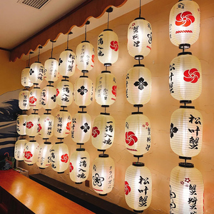 日式灯笼墙定制和风室内日本料理居酒屋餐厅木架装饰灯笼吊灯户外