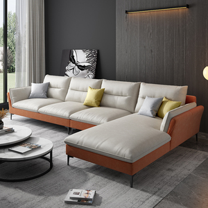 林尔邦北欧科技布客厅小户型现代简约贵妃组合布艺沙发轻奢家具